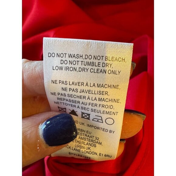 Hutch‎ Anthropologie Dress Women XS Red Satin Bow Front Slip Midi NWT Party - Picture 14 of 14